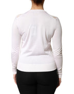 Dolce & Gabbana Cream Lace Knit Rose Button Cardigan Sweater