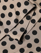 Dolce & Gabbana Brown Polka Dot Silk Fringes Foulard Scarf