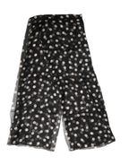 Dolce & Gabbana Black Polka Dot Silk Neck Wrap Shawl 205cm x 137cm Scarf