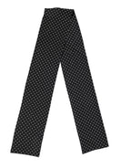 Dolce & Gabbana Black Polka Dot Neck Wrap Foulard 133.5cm x 12.5cm Scarf