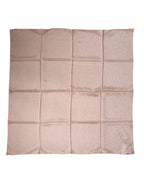 Dolce & Gabbana Light Pink Silk Blend Square Foulard 87.5cm x86.5cm Scarf