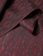 Dolce & Gabbana Maroon Patterned Silk Wrap Foulard Men 133cm x 22cm Scarf