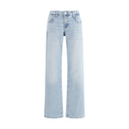 7FOR Blue Cotton Straight-Leg Jeans