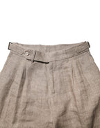 Dolce & Gabbana Beige Linen Double Breasted 2 Piece Men Suit