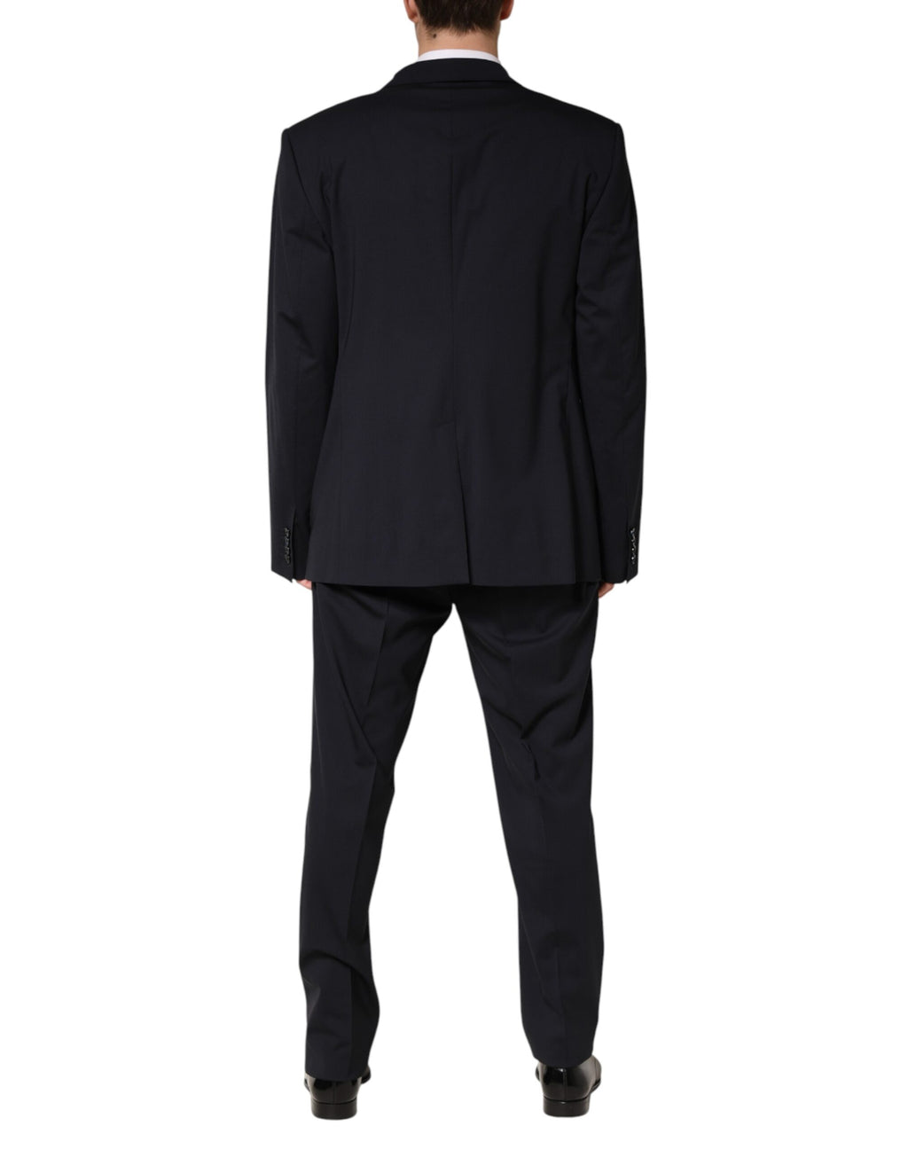 Dolce & Gabbana Blue Wool Double Breasted 2 Piece Men Suit