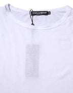 Dolce & Gabbana White Cotton Crew Neck Short Sleeves T-shirt