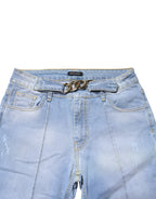 CRISTINAEFFE Light Blue Washed High Waist Bootcut Denim Jeans