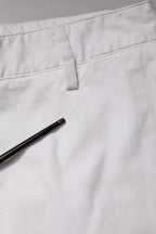 Gaudi White Mid Waist Skinny Chino Cotton Trouser Pants
