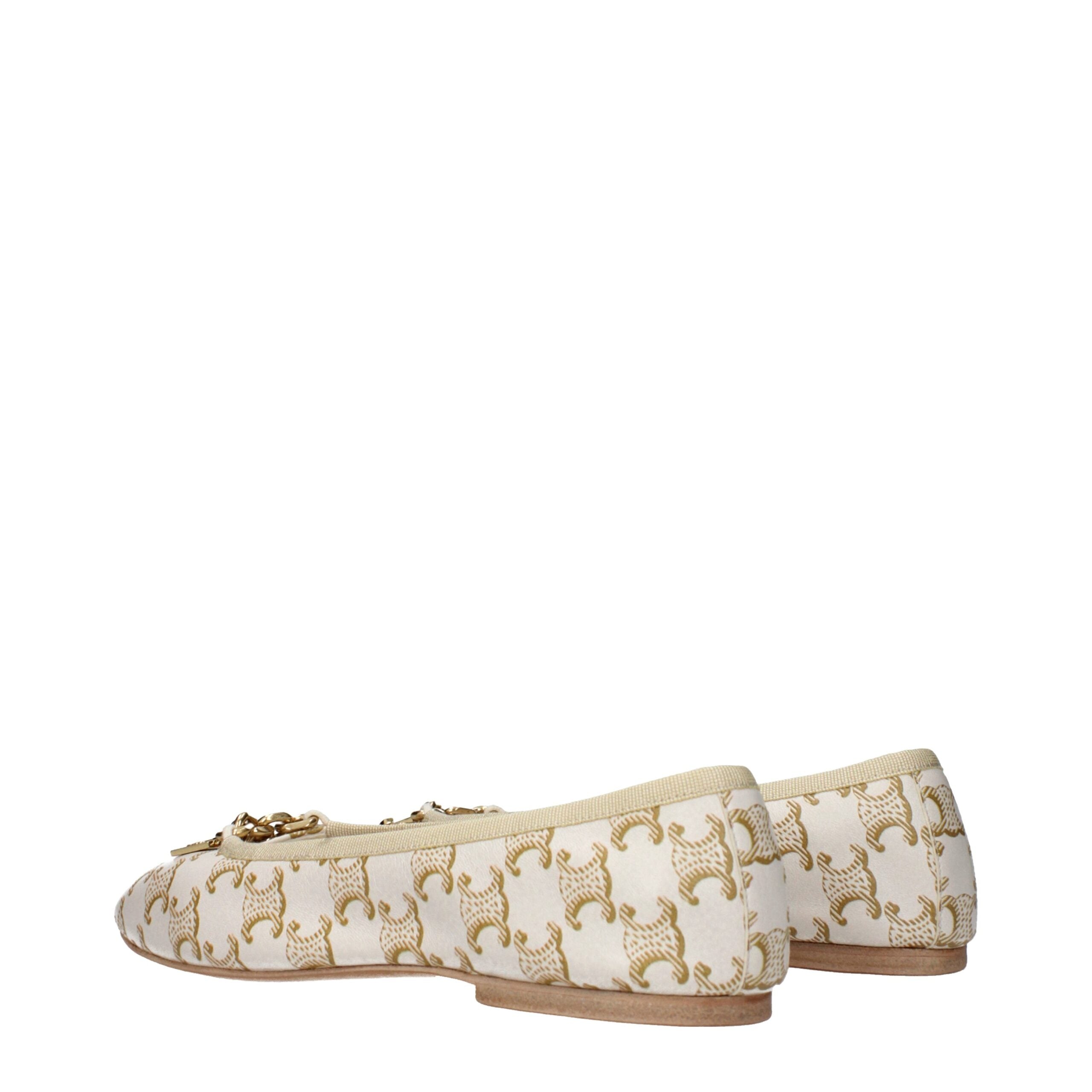 Celine White Leather Ballet Flats