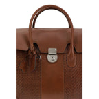 Brunello Cucinelli Brown Calf Leather Bos Taurus Shoulder Bag