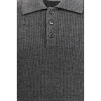 Brunello Cucinelli Gray Cotton Polo Shirt