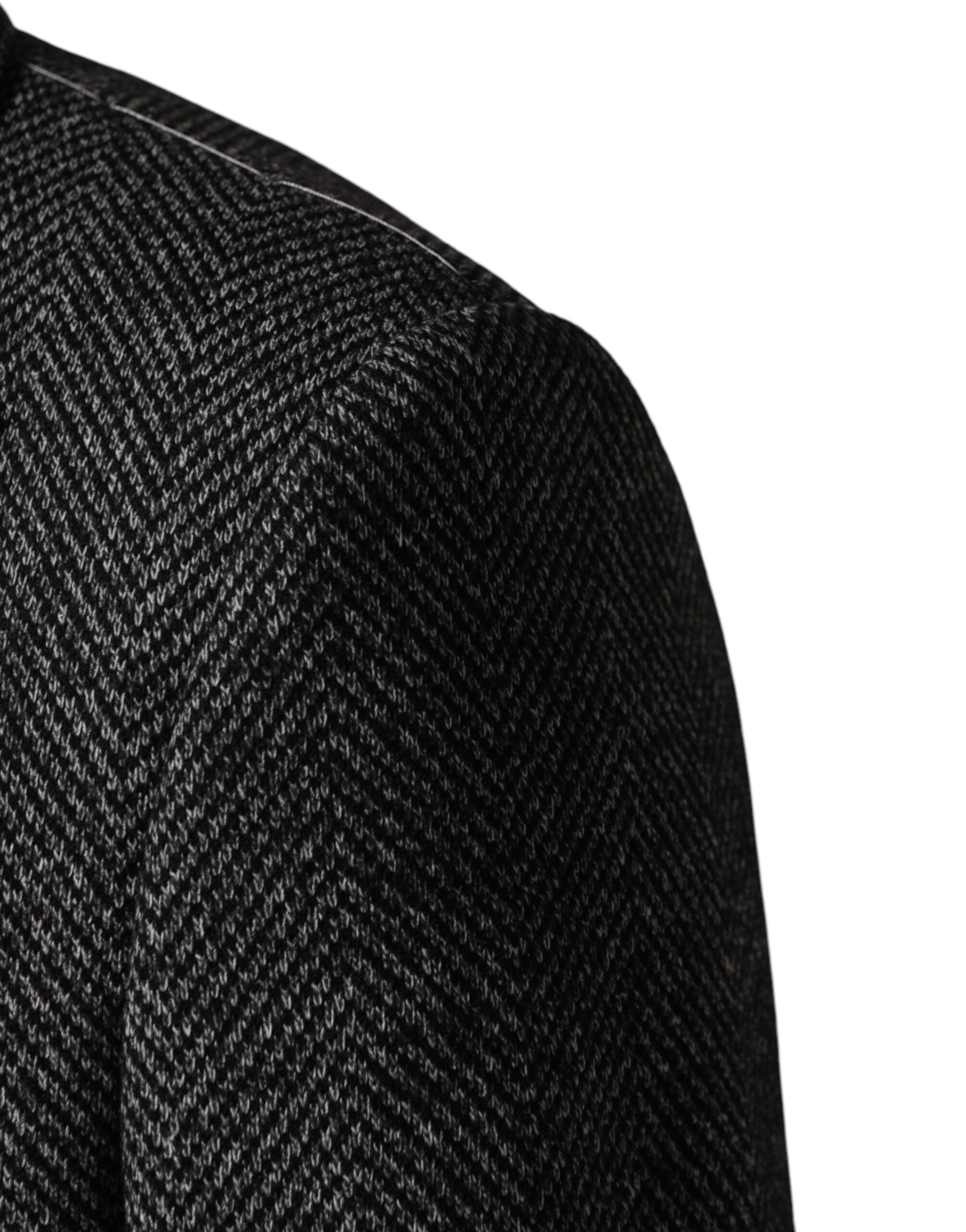 Dolce & Gabbana Gray Wool Blend Long Trench Coat Men Jacket