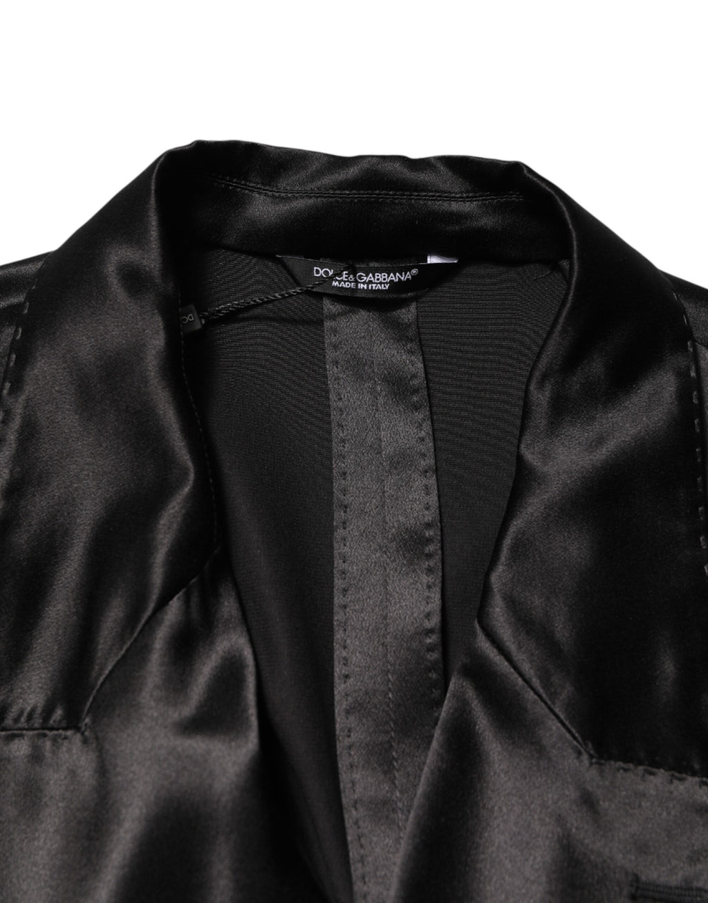 Dolce & Gabbana Black Silk Double Breasted 2 Button Blazer