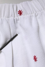 Department 5 White Floral Tapered High Waist Cropped Pants