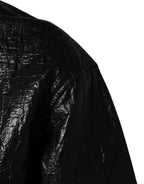 Dolce & Gabbana Black Cellulose Leather FullZip Biker Jacket