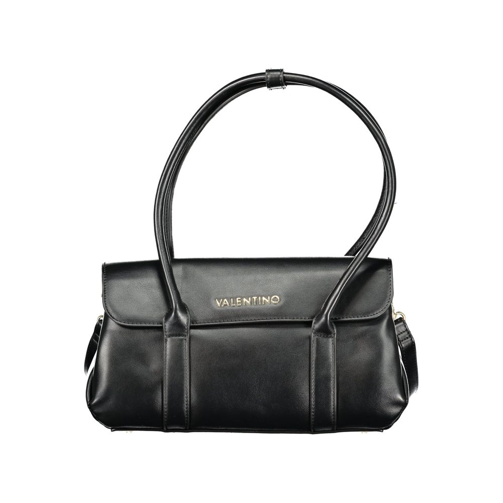 Mario Valentino Nero Poliuretano Donna Bag with Shoulder Handles and Compartments