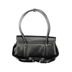 Mario Valentino Nero Poliuretano Donna Bag with Shoulder Handles and Compartments