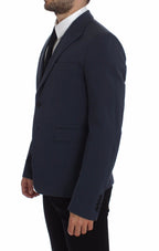 Dolce & Gabbana Blue Cotton Stretch Casual Blazer
