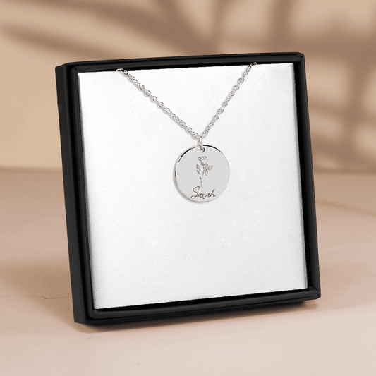 Name & Birth Flower Necklace