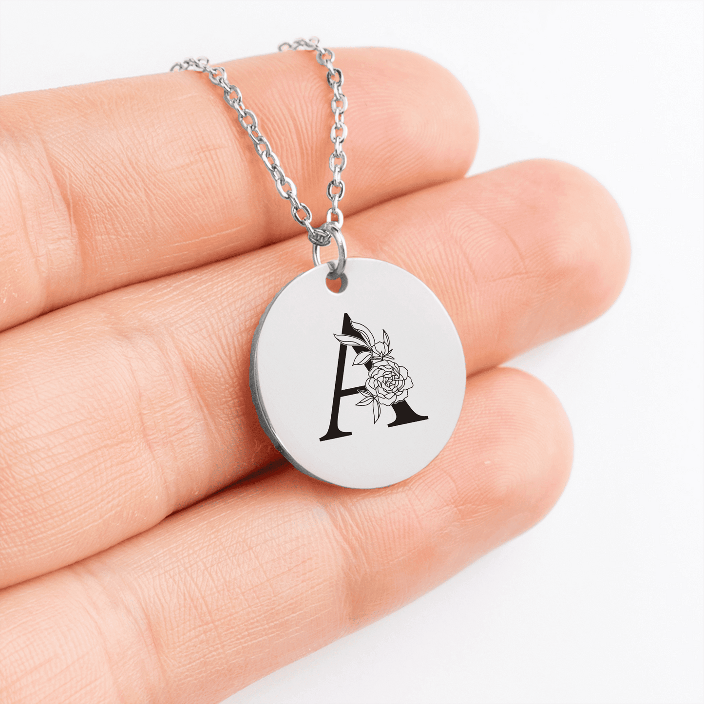 Floral Initial Necklace – A