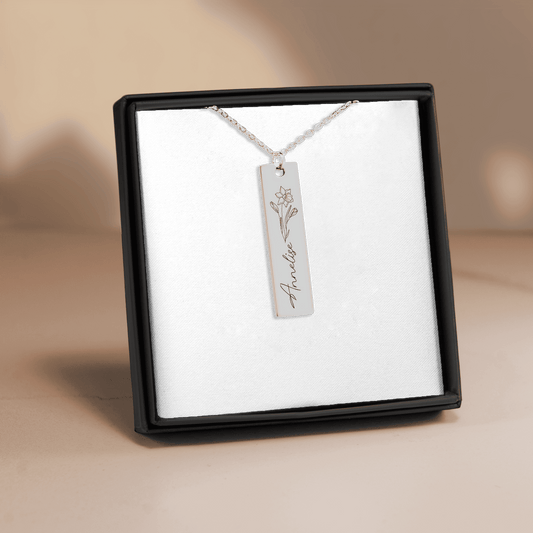 Name & Birthflower Necklace