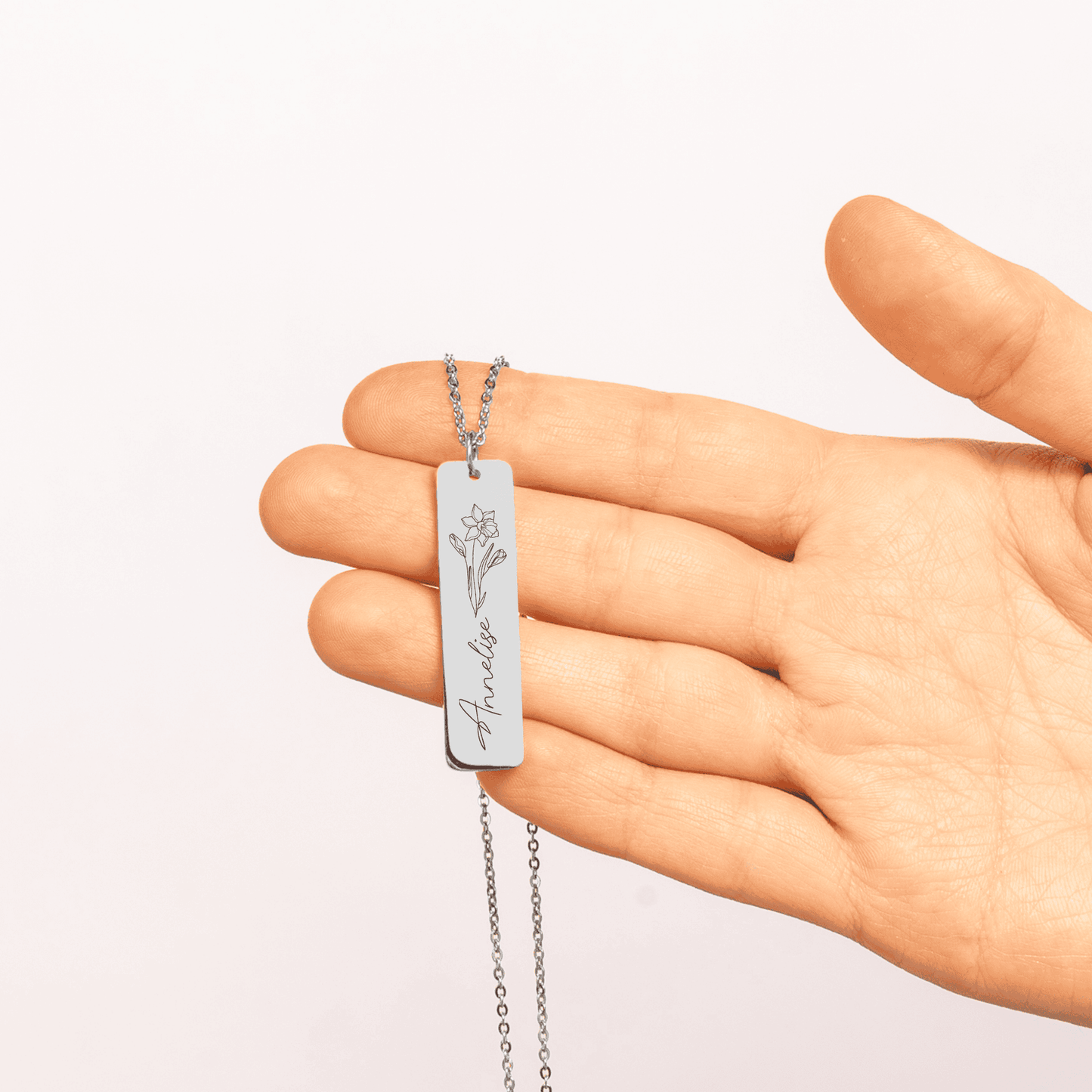 Name & Birthflower Necklace